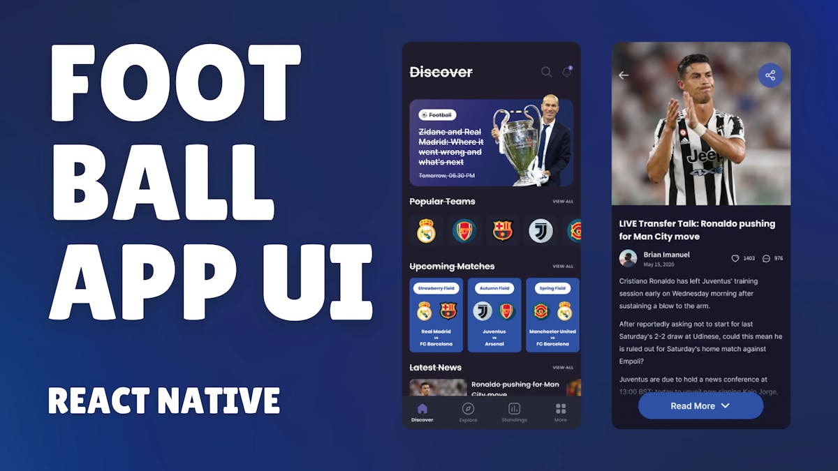 React Native Football App UI
